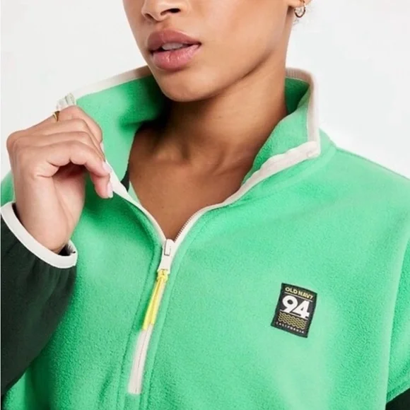 Old Navy Green Color block fleece - Picture 2 of 5